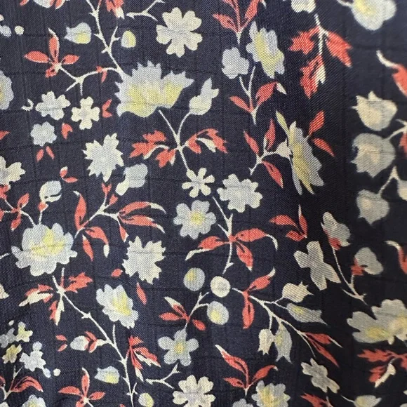 Madewell Tie-Waist Midi Dress in Harvest Vine Deep Navy Floral V- Size Small - Picture 15 of 16